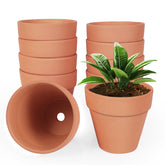 YESIACE 4-inch terracotta pot with drainage hole for healthy roots.