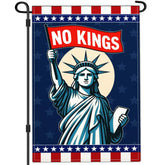 Yesuavt statue of liberty No Kings garden flag front view, durable polyester for outdoor decoration.
