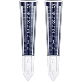 Yexiya 2-pack rain gauges blue front view shows easy to read scale for garden watering