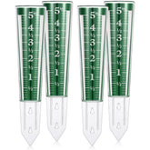 Yexiya rain gauge in green with magnified scale for easy garden reading.