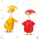 Yeyeplum goose outfit red raincoat for 17-inch goose adds festive curb appeal