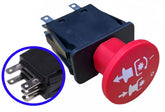 YFZS Delta PTO Switch, 2-position top view, easy installation for compatible mowers.