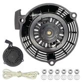 YGQ GCV160 pull-start assembly front view, durable recoil housing for quick starts.