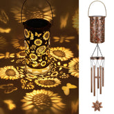 YHmall solar wind chimes outdoor 35-inch silhouette for serene garden vibes.