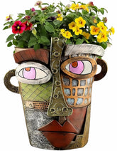 Yhupl Picasso abstract face planter with drainage holes for healthier roots