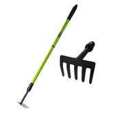 YIAD Dragon Horse garden rake with extended 27-39 inch handle for comfortable standing use.