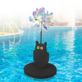YIBOBO floating pinwheel in pool reflecting sunlight to deter birds