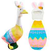 Yigney Easter Goose Outfit with bunny hat enhances porch charm and seasonal appeal.