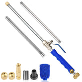 Yiliaw 39-inch wand assembled for extended reach to cars and gutters.