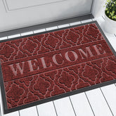 Yimobra Christmas door mat with groove pattern traps dirt at the threshold