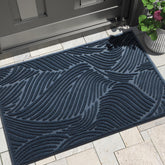 Yimobra doormat with artistic line design enhances entryway and traps dirt.