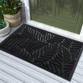 Yimobra front door mat groove pattern close-up showing leaf design traps debris efficiently