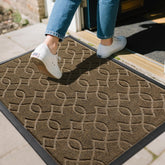 Yimobra outdoor mat at the front door capturing dirt and moisture effectively