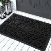 Yimobra welcome pattern dirt-detection mat captures debris at the entry.