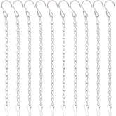 YINGFENG 9.5-inch silver hanging chain with hook and clip for adjustable outdoor use.