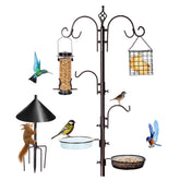 YINGYM Bird Feeding Station on an 87-inch pole with versatile hanging options for the yard