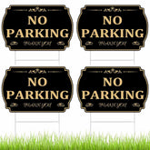 Yiqiying no parking sign 12x8 with pole for clear lawn visibility