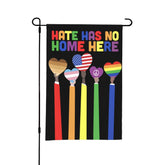YISDZSW Pride Garden Flag 12x18 featuring hate has no home here for outdoor display