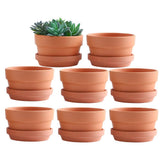 Yishang 4.4-inch terracotta pot front view showing durable bake and crack resistance.
