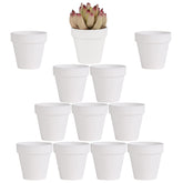 Yishang white terracotta pot with drainage hole for indoor succulents