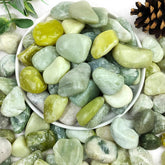 YISZM jade pebbles close-up showing natural smooth surface for decor and plants