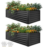 YITAHOME raised garden bed 8x4x2ft side view highlighting soil capacity