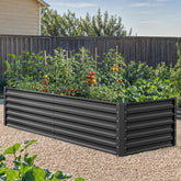 YITAHOME galvanized raised garden bed 72x36x24 inches showing spacious soil capacity for vegetables