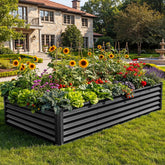 YITAHOME galvanized raised bed showing its roomy 8x4x1-5 ft footprint for vegetables