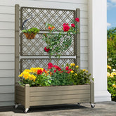 YITAHOME planter box trellis on patio with wheels for easy mobility