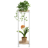 YIZAIJIA plant stand in white rounds elevates corner displays for sunlit indoor plants