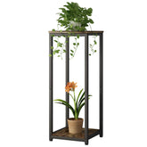 YIZAIJIA plant stand front view showing compact two-tier design for corners