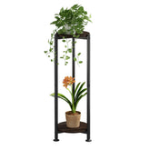YIZIAIJIA 2-tier plant stand front view with sturdy metal frame