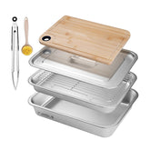 YJHOLE deep stainless steel grilling tray with lid for organized prep