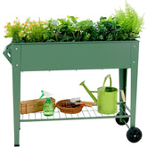 YKTEEDENS raised garden bed with legs and wheels for easy patio gardening