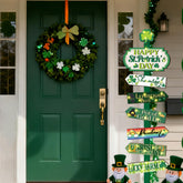 YLOLUL St. Patrick's Day yard sign set enhances curb appeal for outdoor celebrations.