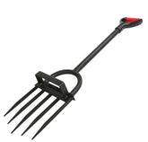 Ymachray 5-tine pitch fork in action loosening and turning soil
