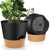 YNNICO 10-inch self-watering plant pot with reservoir for easy hydration.