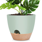 YNNICO 12-inch large self-watering pot with drainage holes for healthy root airflow.