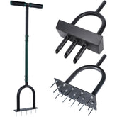 YOFIT 3-in-1 lawn aerator with spike head loosening compacted soil