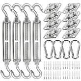 YOFIT shade sail hardware kit top view for complete installation