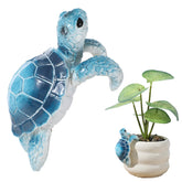 Yolev blue turtle plant decor on pots enhances color and charm for indoor and outdoor spaces.