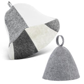 Yolev wool felt sauna hat gray front-angle view for comfortable spa use