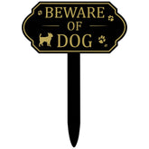 Yookeer beware of dog sign with stake mounted on fence for clear exterior warning