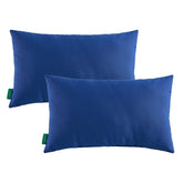 YOOZEKU navy blue indoor/outdoor lumbar pillow for patio seating.