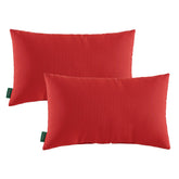 YOOZEKU indoor-outdoor lumbar pillow boosts patio comfort in red.