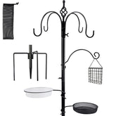 yosager premium bird feeding station on a tall 77-inch pole for year-round backyard viewing.