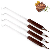 Youeon 4-pack pigtail flippers with wooden handles offer safer grilling from a distance.