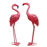 YOUKI pink flamingo decor dancing in the garden; weather-resistant outdoor ornament.