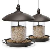 Youvip pack-2 bronze metal roof bird feeder front view showing durable construction