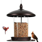 Youvip metal bird feeder outdoors with 360° perch for multi-bird feeding